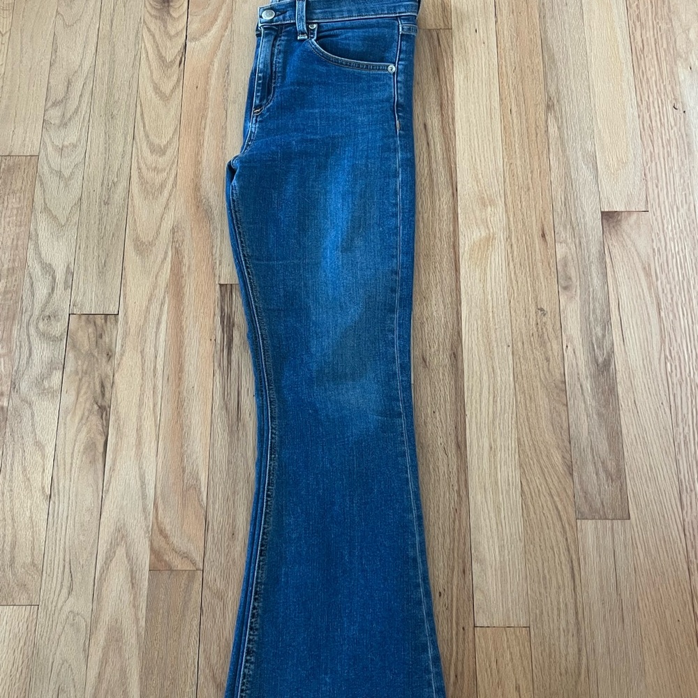 Rag & Bone Mid-rise Cropped Flare with frayed edge